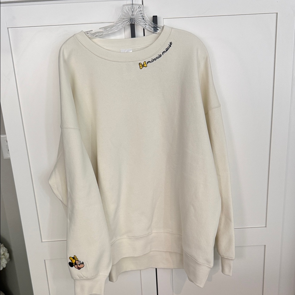 Disney Cream Minnie Mouse Crewneck Sweatshirt